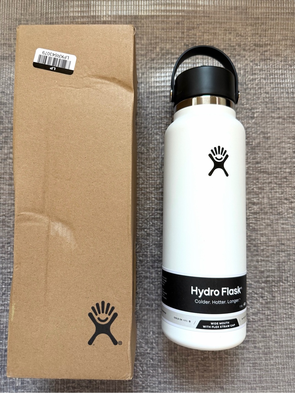 Hydro Flask 40oz Wide Mouth Flex Straw Bottle - White